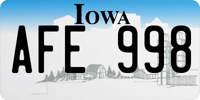 IA license plate AFE998