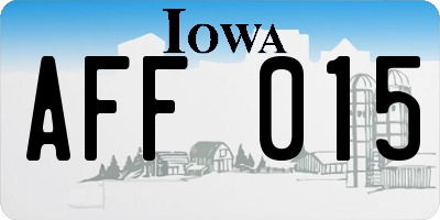 IA license plate AFF015