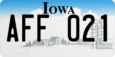 IA license plate AFF021