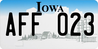IA license plate AFF023