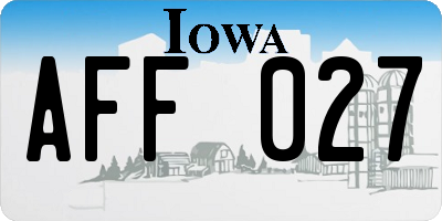 IA license plate AFF027