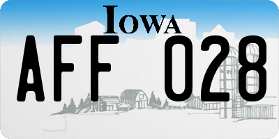 IA license plate AFF028
