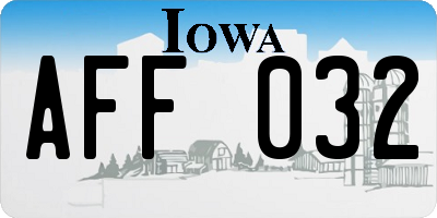 IA license plate AFF032