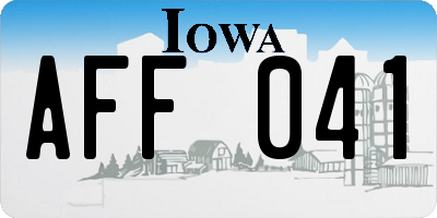 IA license plate AFF041
