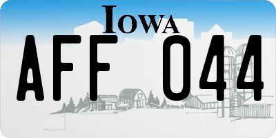 IA license plate AFF044