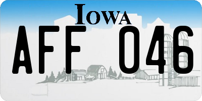 IA license plate AFF046