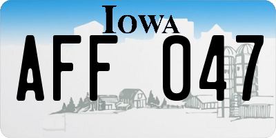 IA license plate AFF047