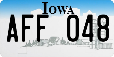 IA license plate AFF048