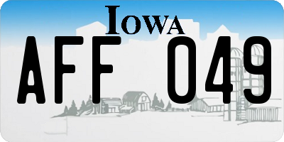 IA license plate AFF049