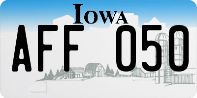 IA license plate AFF050