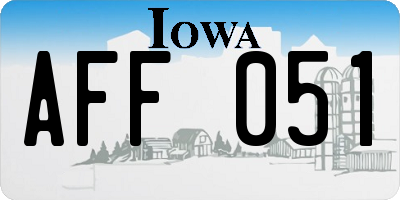 IA license plate AFF051