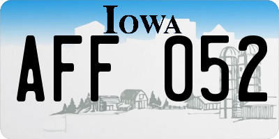 IA license plate AFF052