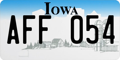 IA license plate AFF054