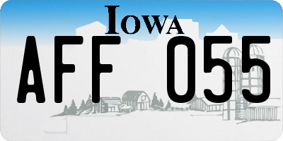 IA license plate AFF055