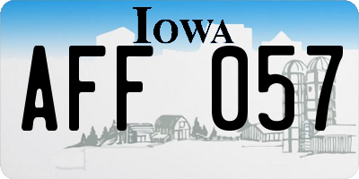 IA license plate AFF057