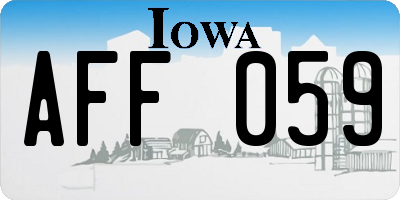 IA license plate AFF059