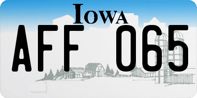 IA license plate AFF065