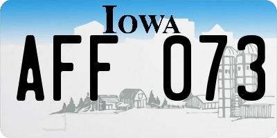 IA license plate AFF073