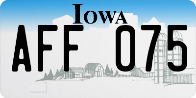 IA license plate AFF075