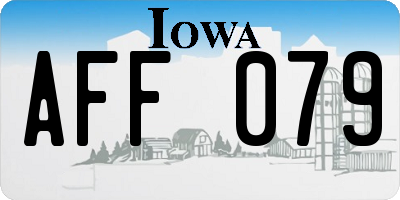 IA license plate AFF079