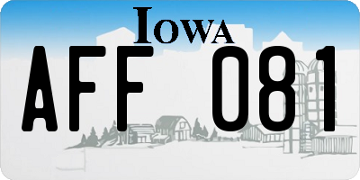 IA license plate AFF081