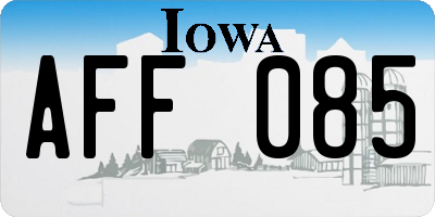 IA license plate AFF085