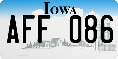 IA license plate AFF086