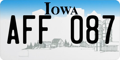 IA license plate AFF087