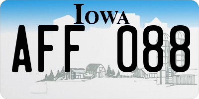 IA license plate AFF088