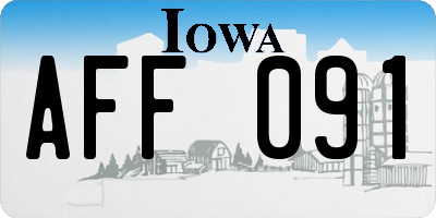 IA license plate AFF091