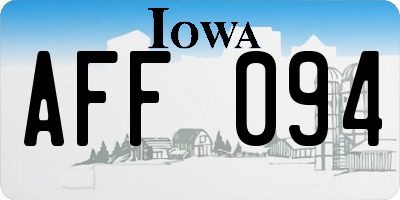 IA license plate AFF094