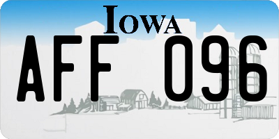 IA license plate AFF096