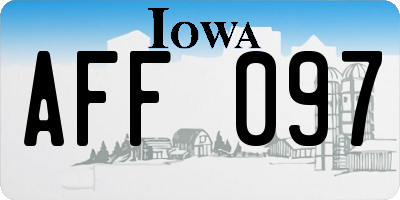 IA license plate AFF097