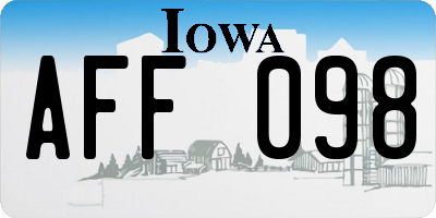 IA license plate AFF098