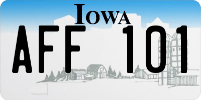 IA license plate AFF101