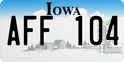 IA license plate AFF104