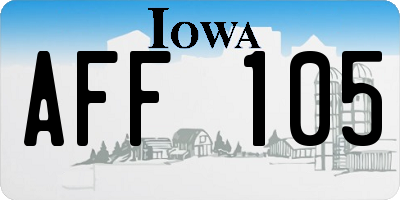 IA license plate AFF105