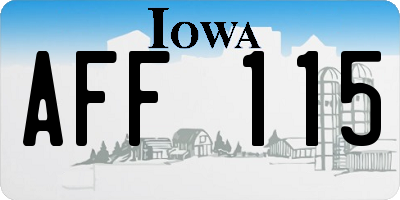 IA license plate AFF115
