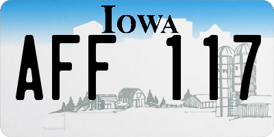 IA license plate AFF117