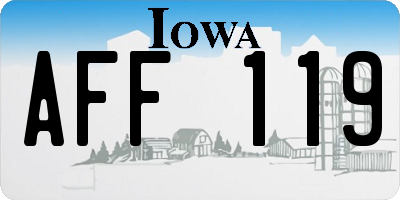 IA license plate AFF119