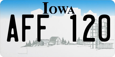 IA license plate AFF120