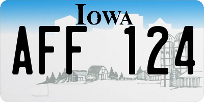 IA license plate AFF124