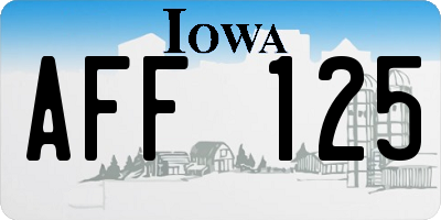 IA license plate AFF125
