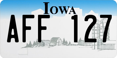 IA license plate AFF127