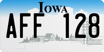 IA license plate AFF128
