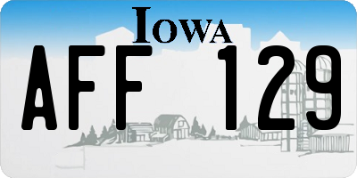 IA license plate AFF129