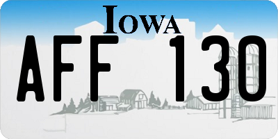 IA license plate AFF130