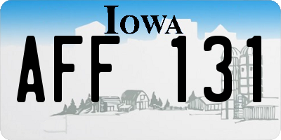 IA license plate AFF131