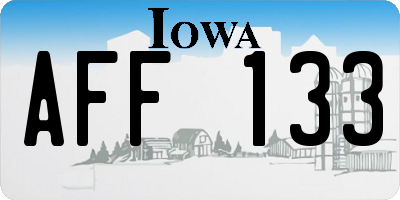 IA license plate AFF133