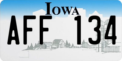 IA license plate AFF134